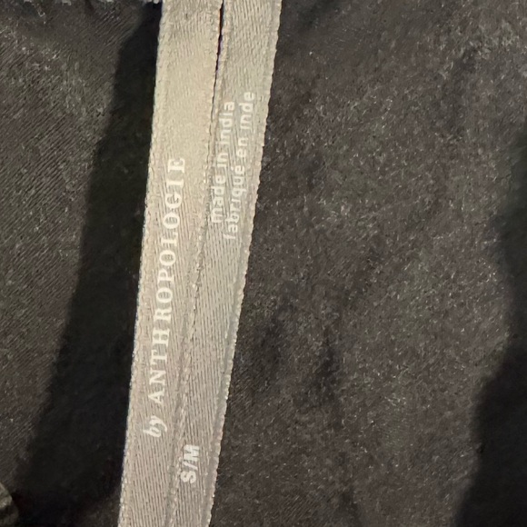 Anthropologie Black Distressed Ruffle Cinch Tunic Mini Dress Womens Size Small M - Picture 4 of 10